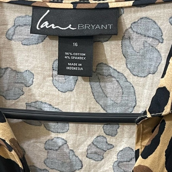 Lane‎ Bryant leopard print button down top - Picture 3 of 6